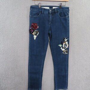 Anthropologie Pilcro and the Letterpress Jeans 26 Slim Sequin Boyfriend Bling